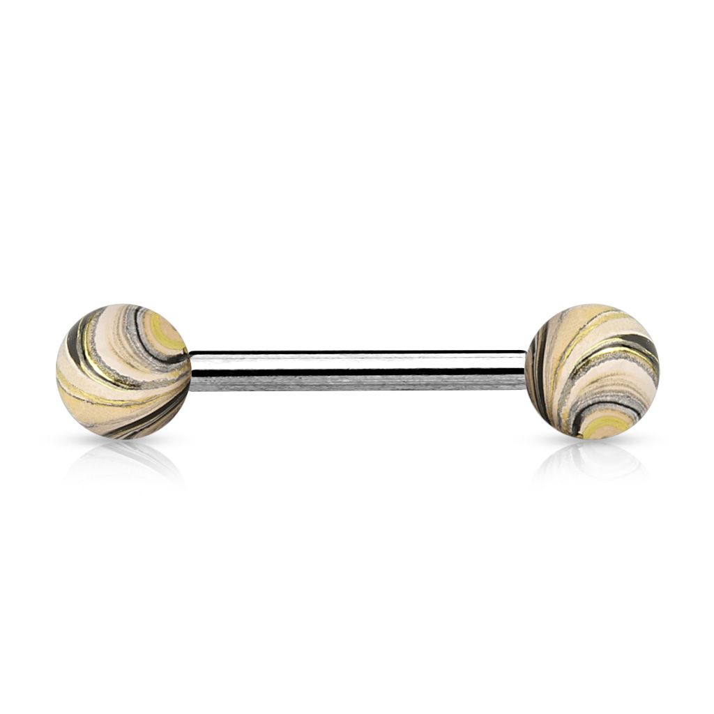 Tongue barbell with balls in a variety of colors