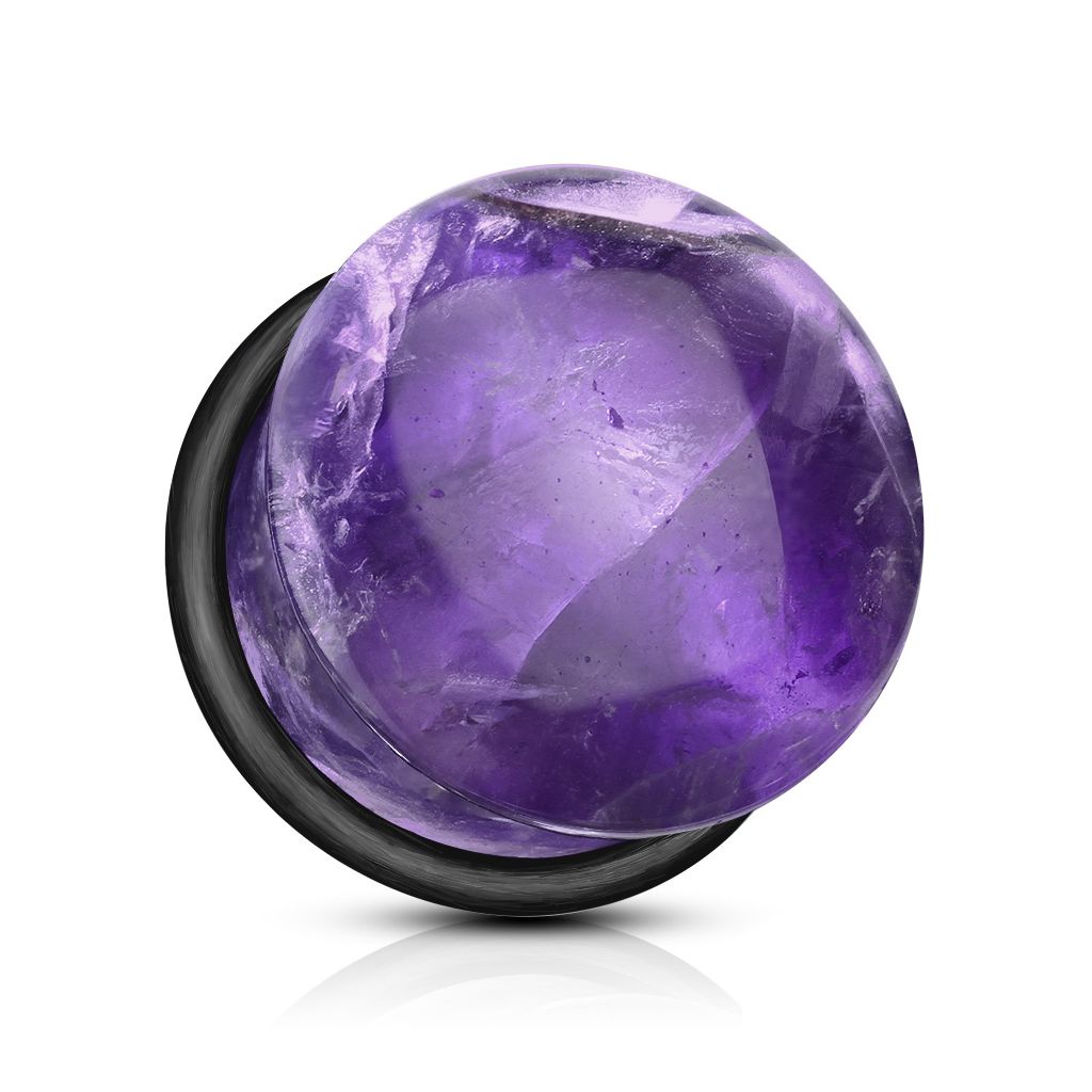Plug made of amethyst with O-ring