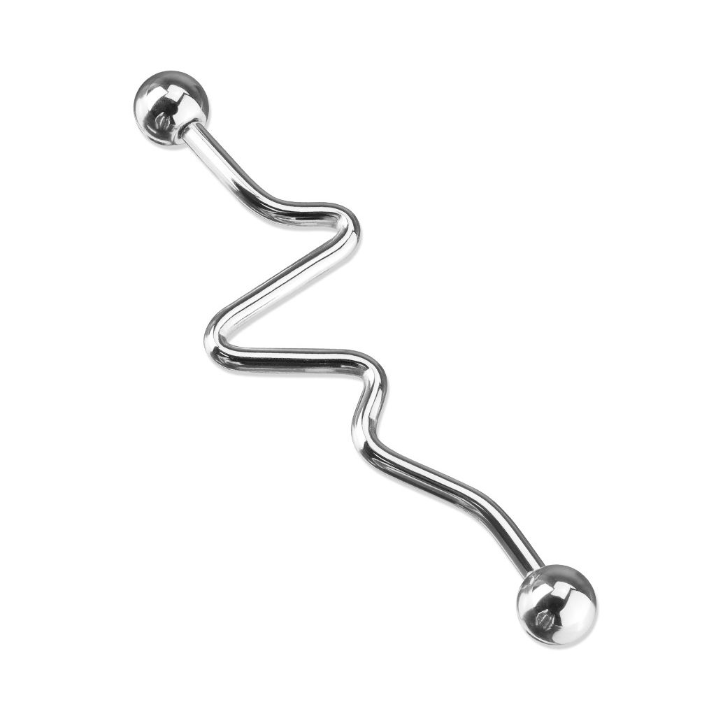 Industrial barbell with heartbeat-like design
