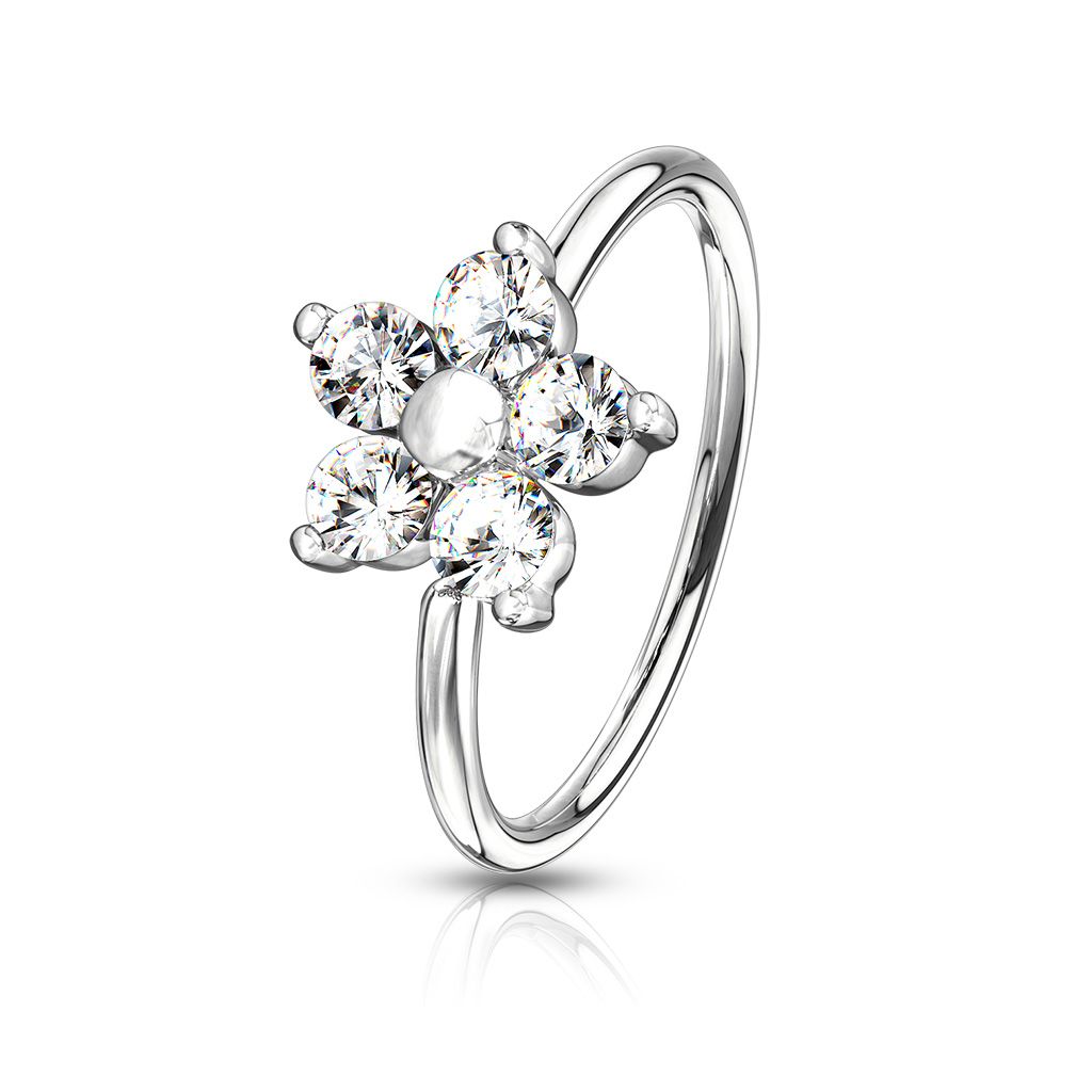 Ring with studded flower