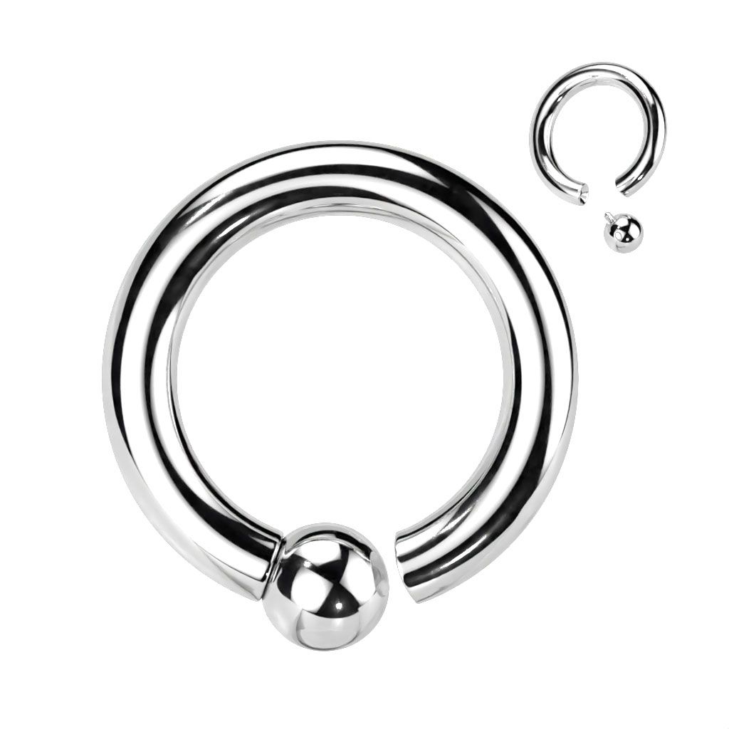 Titanium captive bead ring with thread in large size
