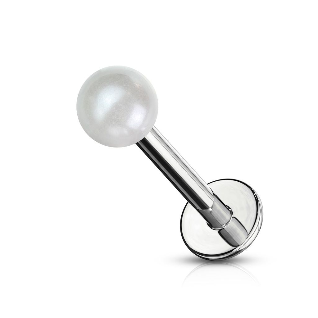 Labret with acrylic pearl top in your choice of color
