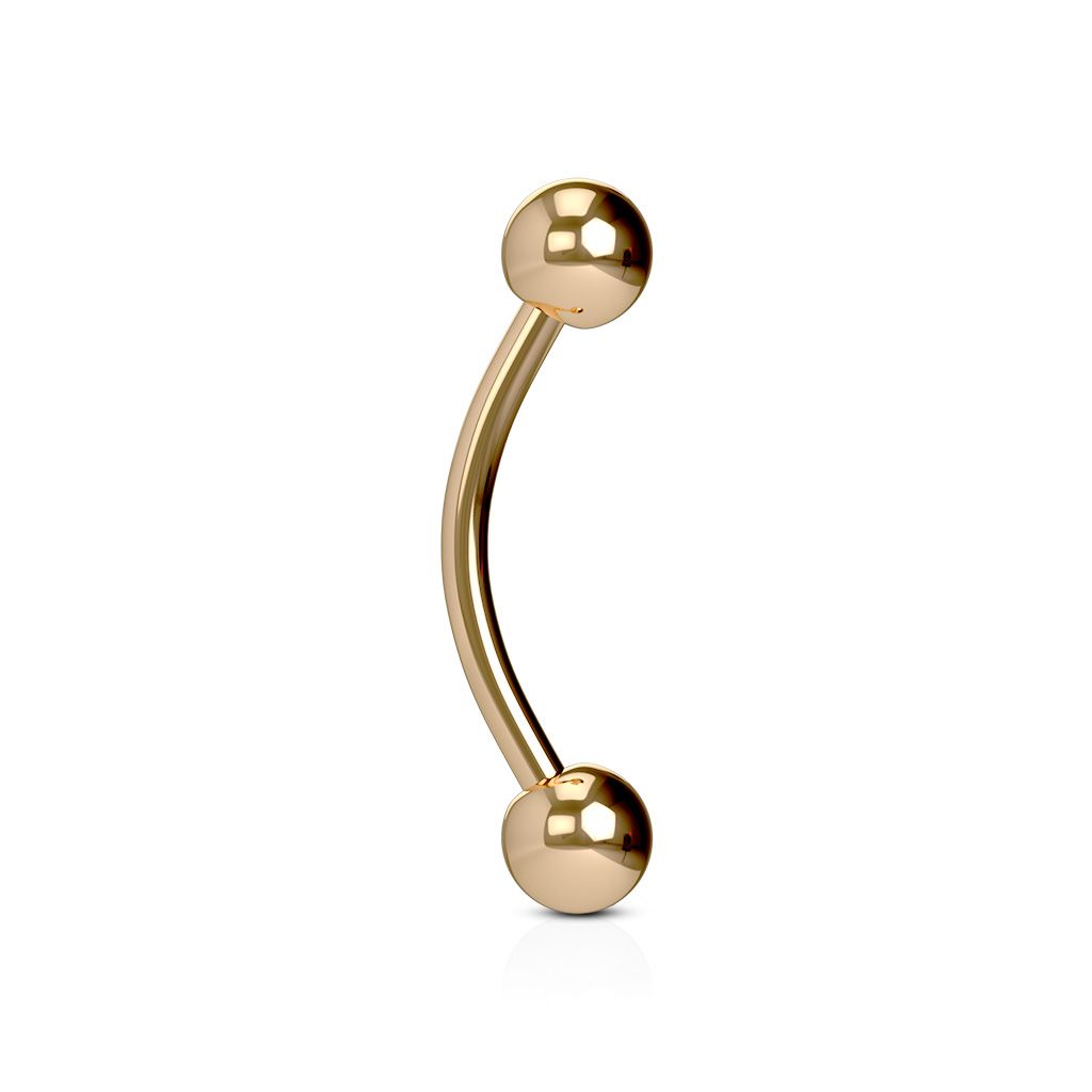 Curved barbell rose gold-plated