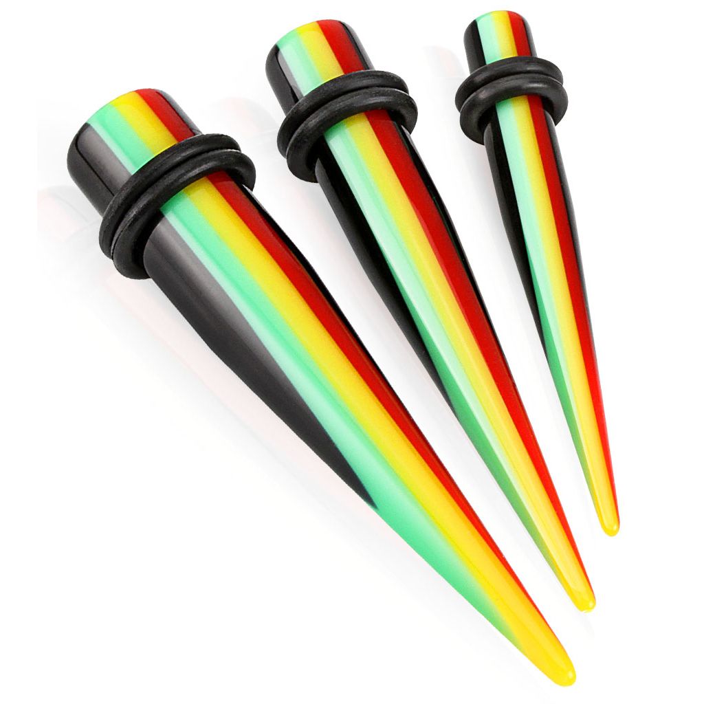 Taper made of acrylic with rasta colors