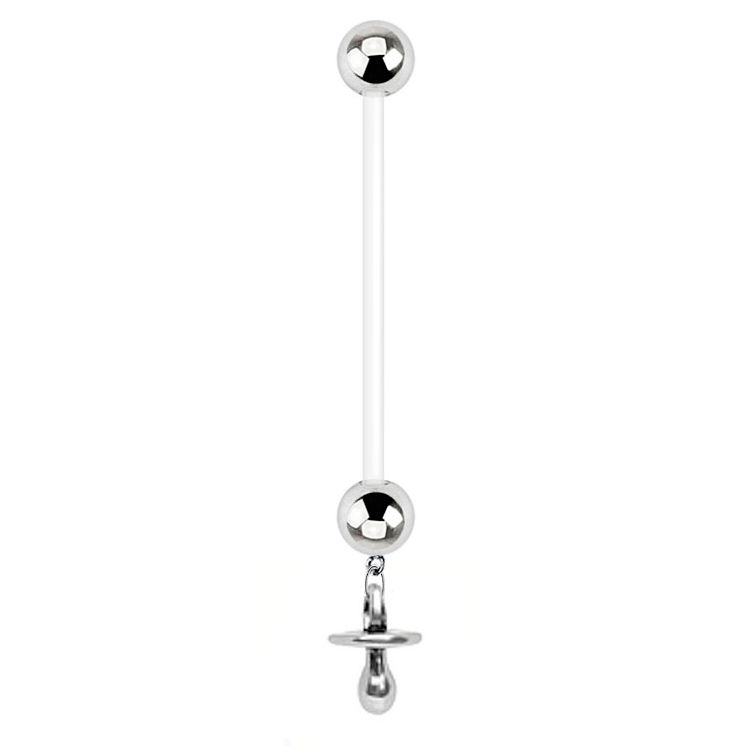 Pregnancy belly button ring with dummy dangle