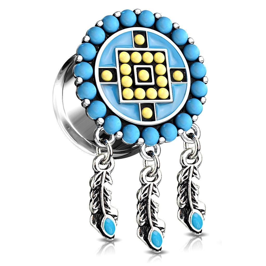 Plug with Aztec inspired design