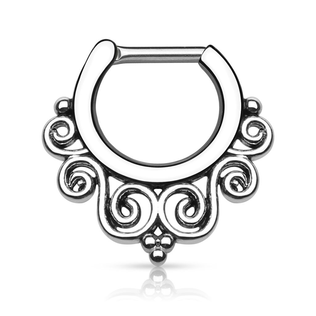 Septum clicker with twisted design
