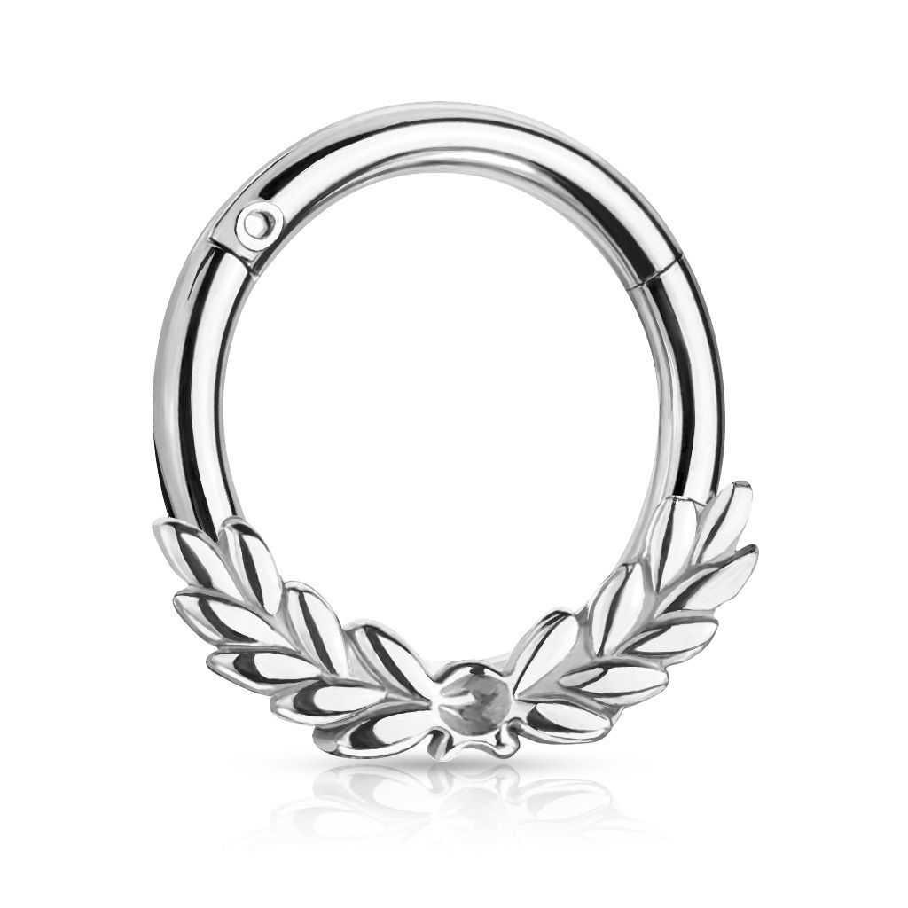 Hinged ring with laurel wreath