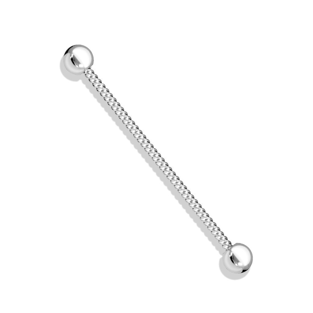 Industrial barbell with twisted rope design