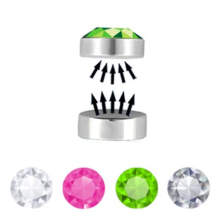 Fake magnet piercing with top gem