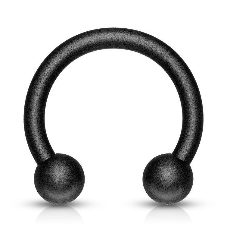 Circular barbell in black matte color