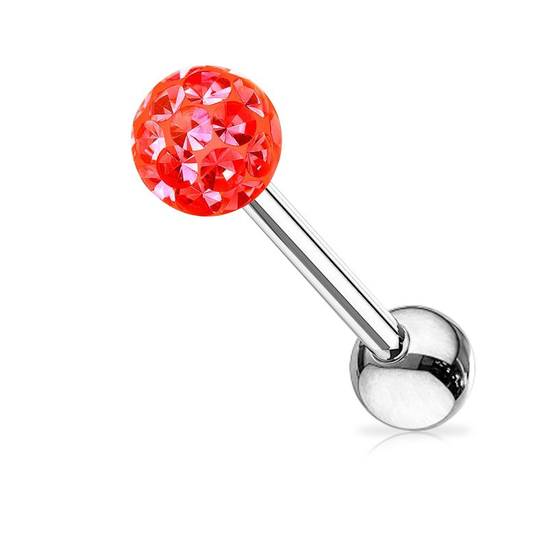Tongue ring with Christmas-inspired ferido ball