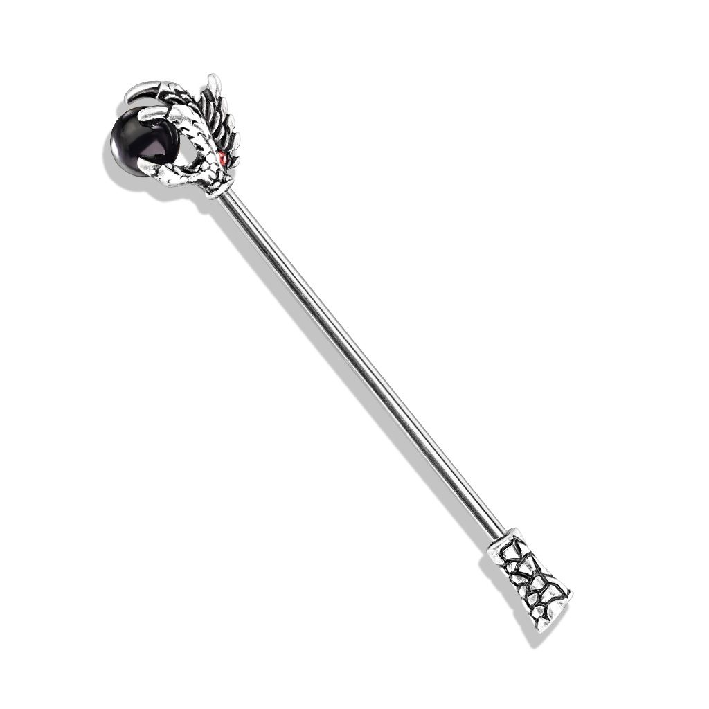 Industrial barbell with dragon claw and black ball