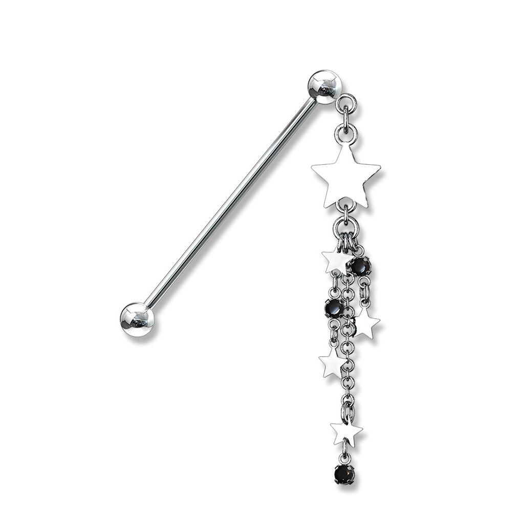 Industrial barbell with hanging stars and chains